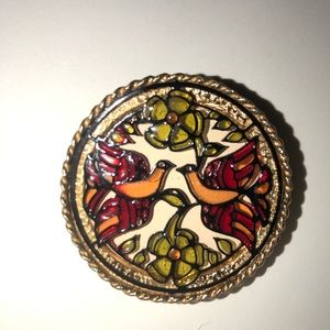 Stained glass brooch